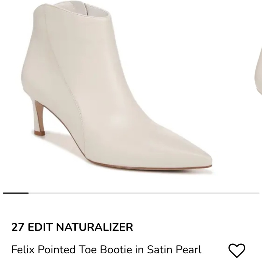 27 EDIT Naturalizer Felix Pointed Toe Bootie in Satin Pearl